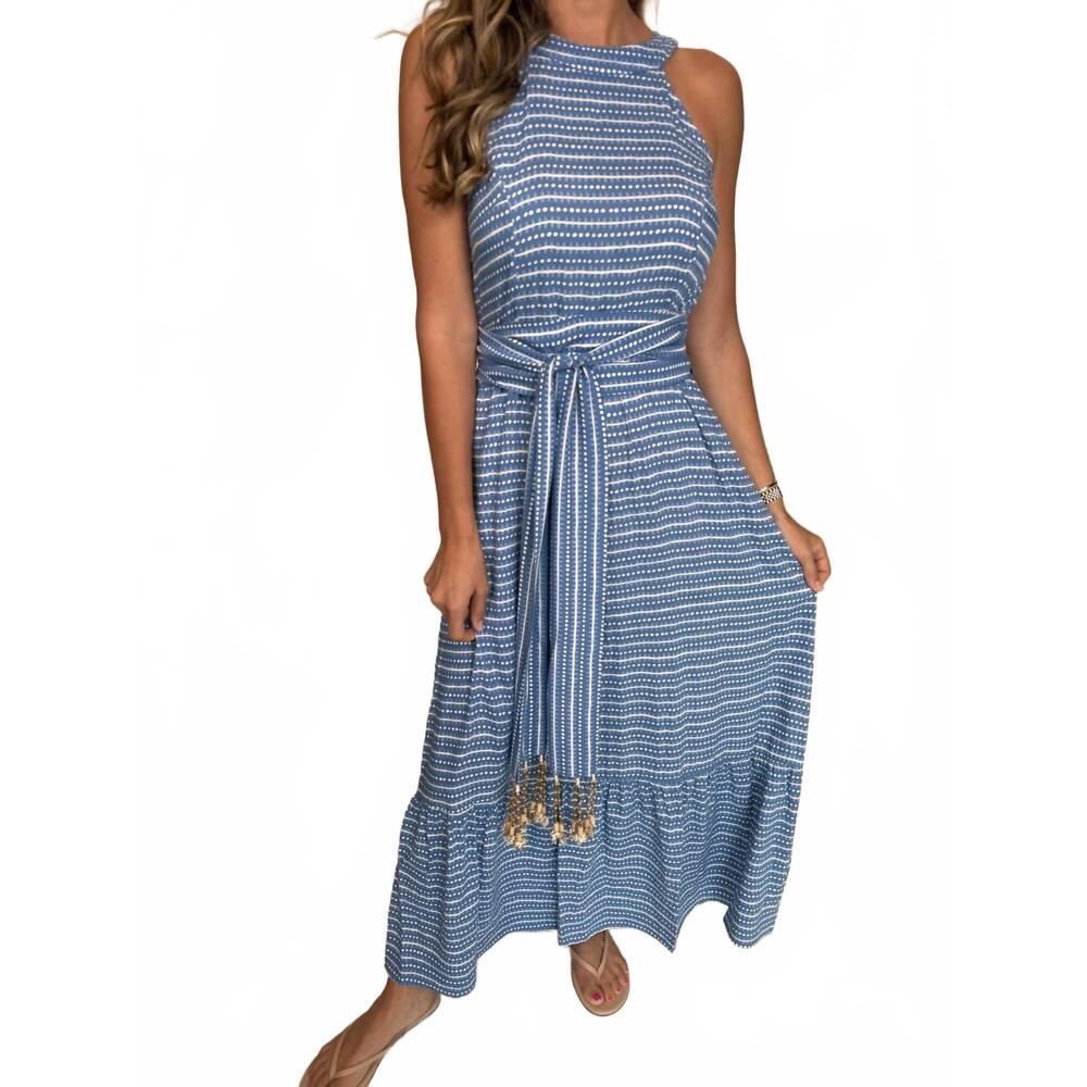 NEW ROMI THE BRAND destin singlet long dress in blue